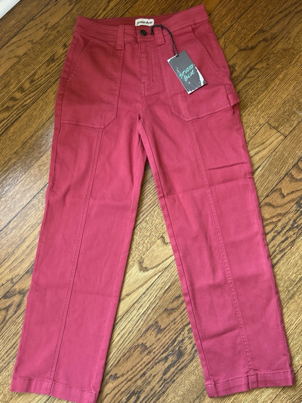 NWT Studio Blue Red Utility Pants